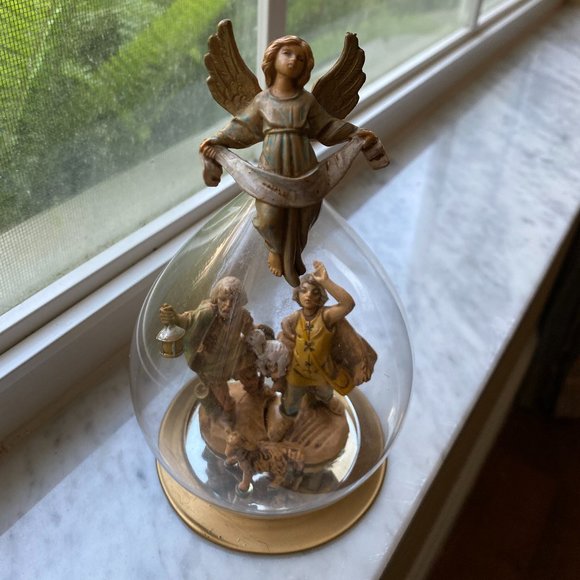 Christmas Fontanini Depose Italian Figurine Globe of Angle and Shephard Setting. - Picture 1 of 9